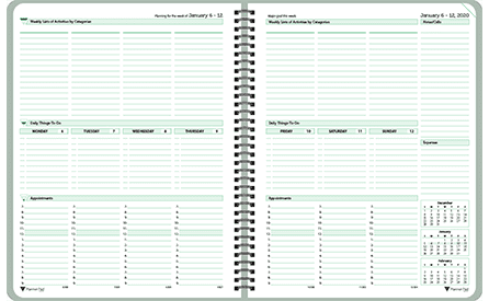 Green Spiral Bound Spread